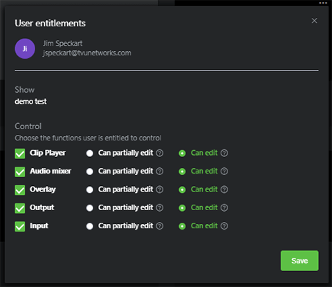 User entitlements