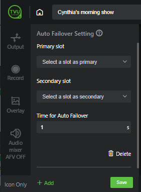 Auto Failover slot selections