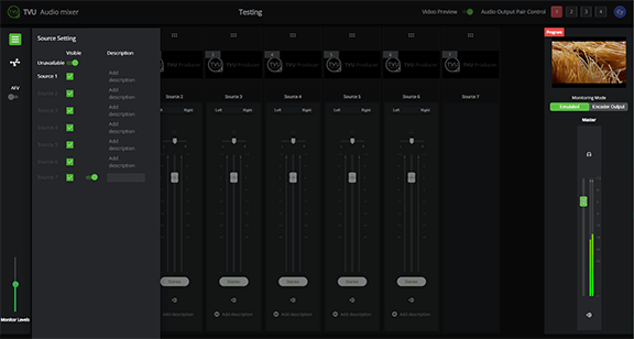 Audio Mixer source setting