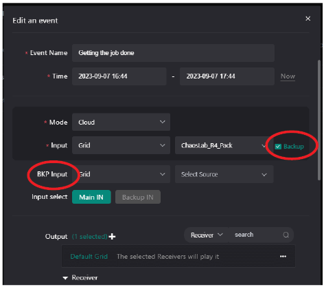 Backup source setting 2