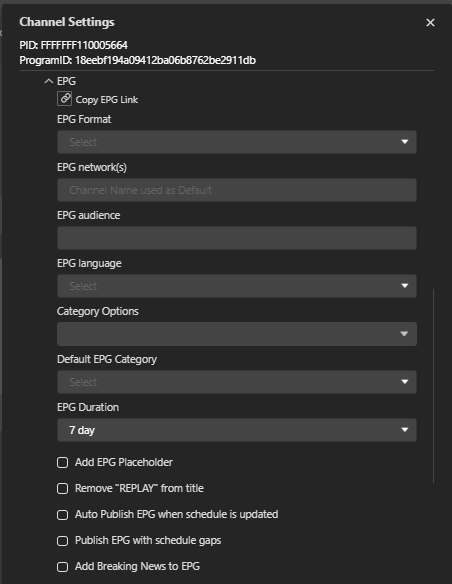 EPG Settings 1