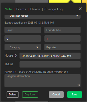 Notes tab Event ID field info