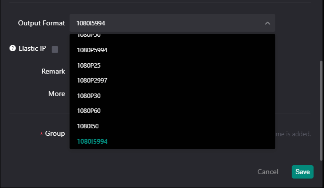 Output format selection