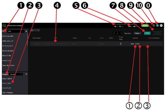 Remote Commentator Web interface controls