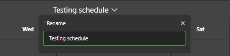 Renaming a schedule template