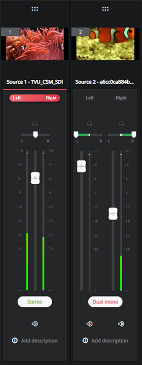 Stereo and Dual-mono channel examples