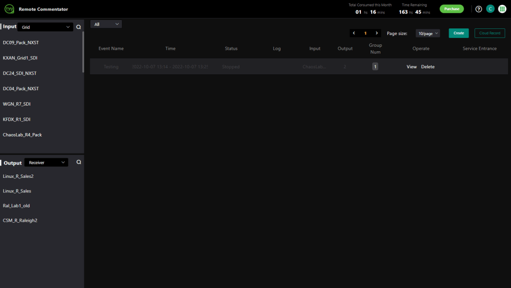 TVU Remote Commentator web interface