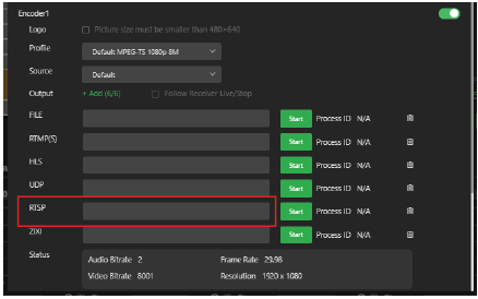 IP Stream out RTSP output