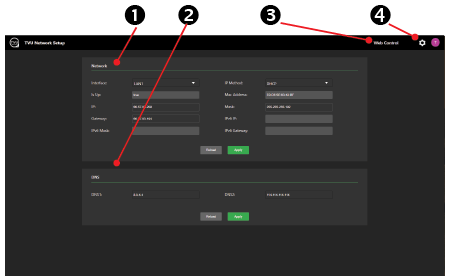 Network setup window