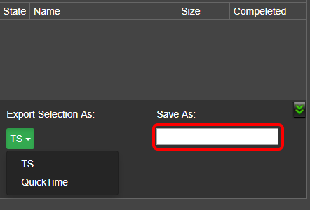 Save As export name