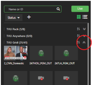 TVU Grid source menu