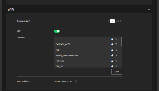 WiFi panel