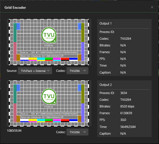 Grid encoder dialog