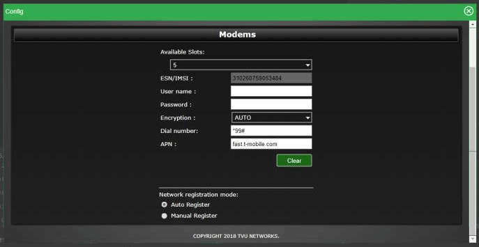 Manual modem configuration