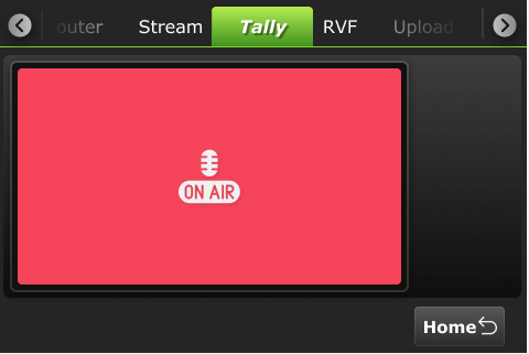 TVU One configuration tally tab - PGM On Air state