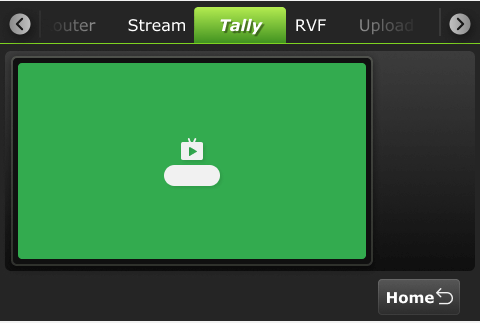 TVU One configuration tally tab - PVW state