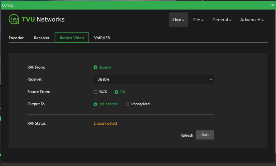 Return video tab