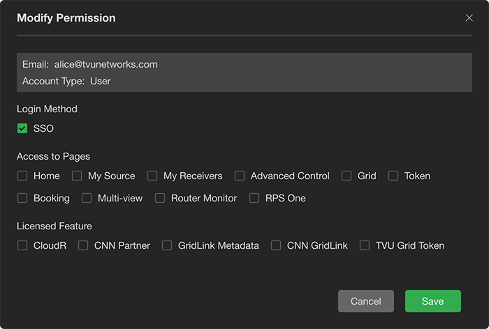 Modify permissions
