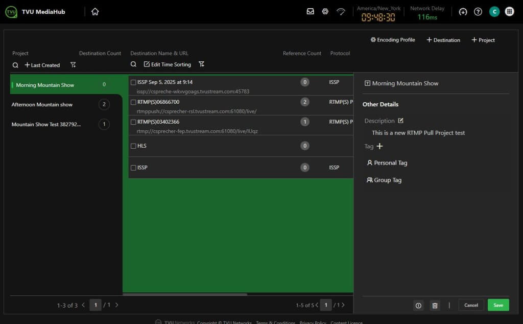 Project config tab