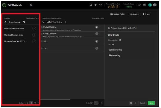 Project configuration window - Creating a new project