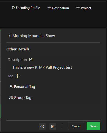 Deleting a project