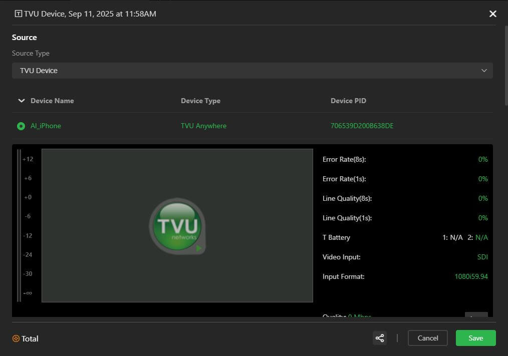 TVU Device list