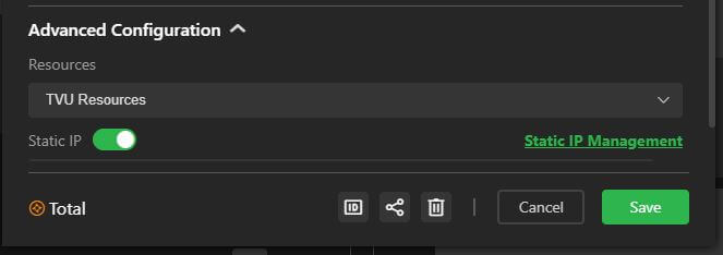 advanced config IP address enabled