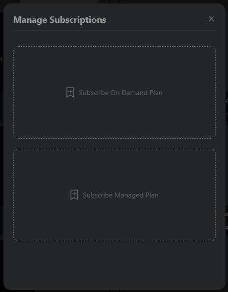 manage subscriptions window