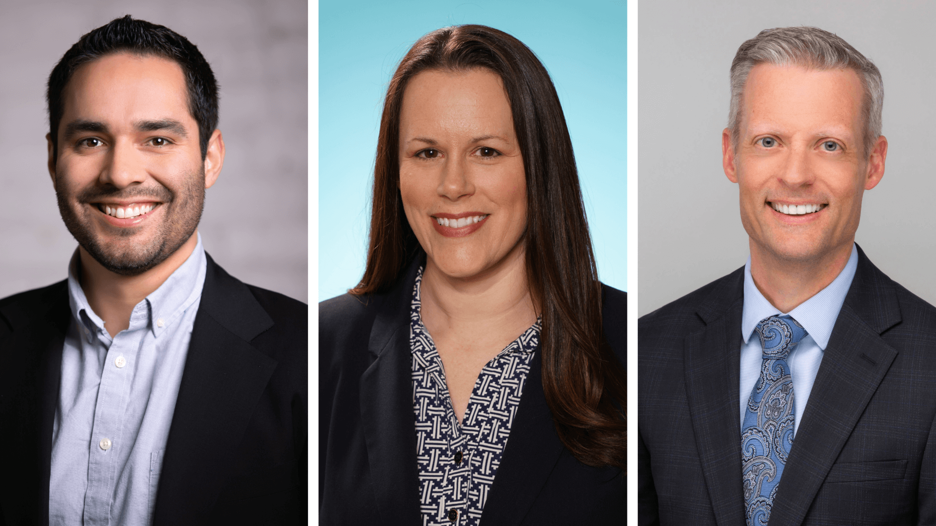 Headshots Socrates Lozano, Laura Pursley, Brian Swanson