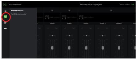 Advanced Audio Mixer MIDI device menu