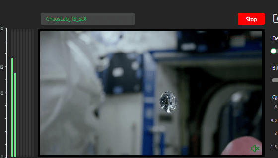 Advanced Control page - Stop button and speaker