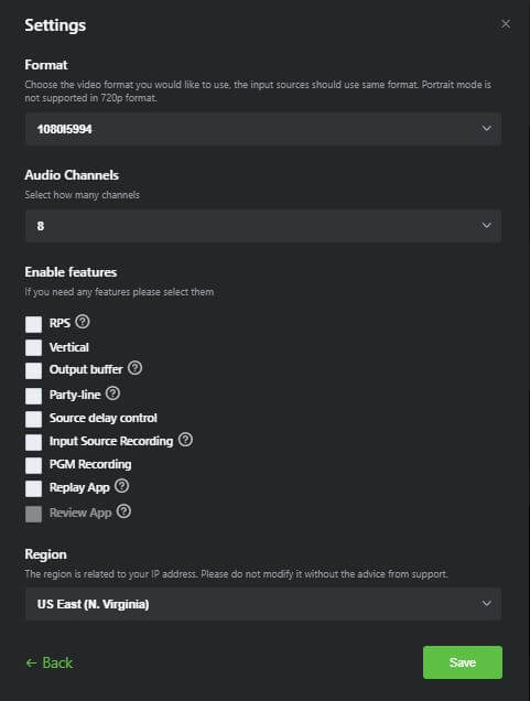 Setting window