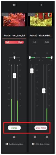 Stereo and Dual-mono channel examples