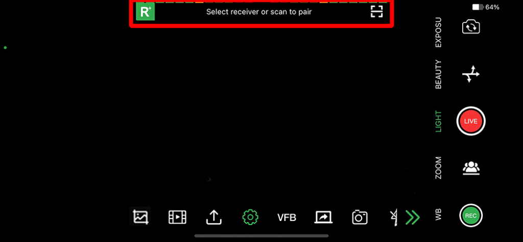 TVU Anywhere - Select Receiver or Scan to pair