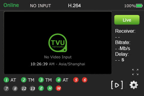 TVU One online no input