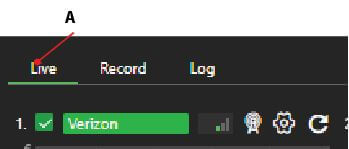 Live tab