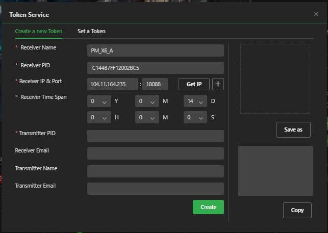 Token service create a new token