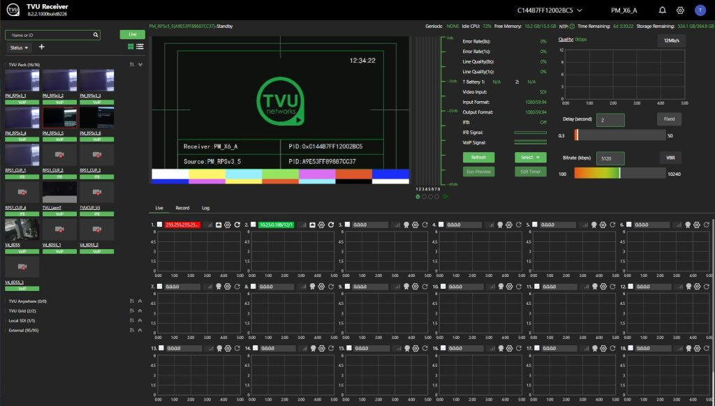 receiver web interface