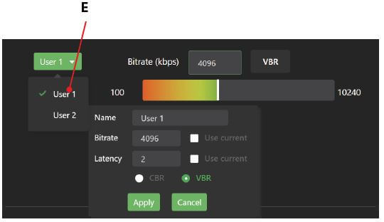 preset selection menu
