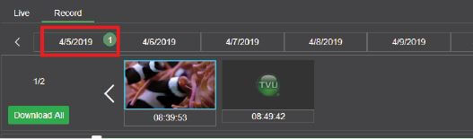 recorded clip number