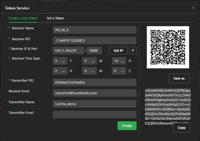 token service create a token