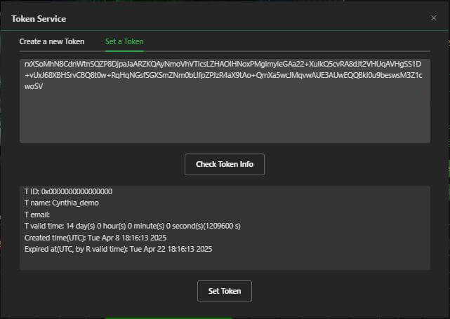 token service set token