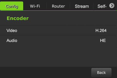 LCD settings - Config Encoder screen