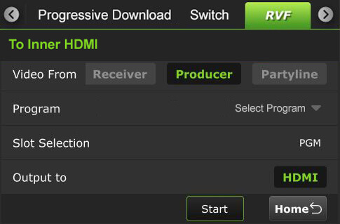RVF tab - Receiver to inner HDMI Producer