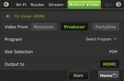 RVF tab - Receiver to inner HDMI Producer