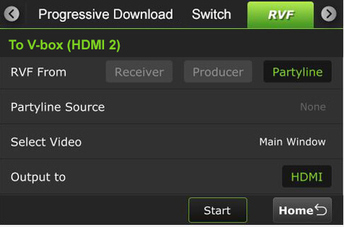 RVF tab - partyline to v-box HDMI 2 Partyline