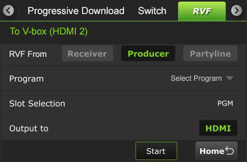 RVF tab - producer to v-box HDMI 2 Producer