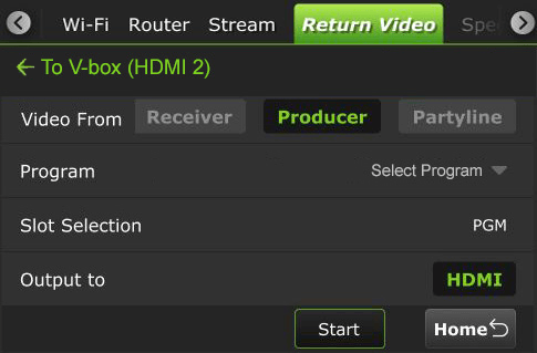 RVF tab - producer to v-box HDMI 2 Producer