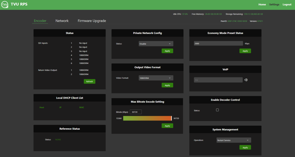 encoder tab settings