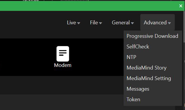 Advanced menu